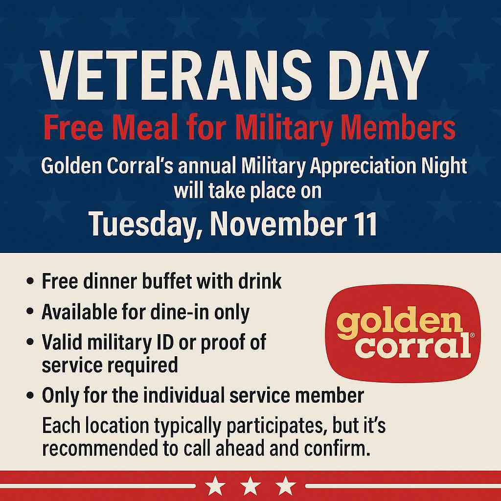 Golden Corral Military Discounts & Free Meals